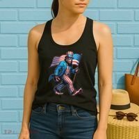 4th Of July Bigfoot Sasquatch Patriotic American Flag Women's Tank Top thumb 2