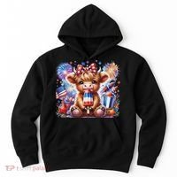 4th Of July Highland Cow Popsicle Firework Usa American Hoodie thumb 0