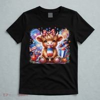 4th Of July Highland Cow Popsicle Firework Usa American T-Shirt thumb 5