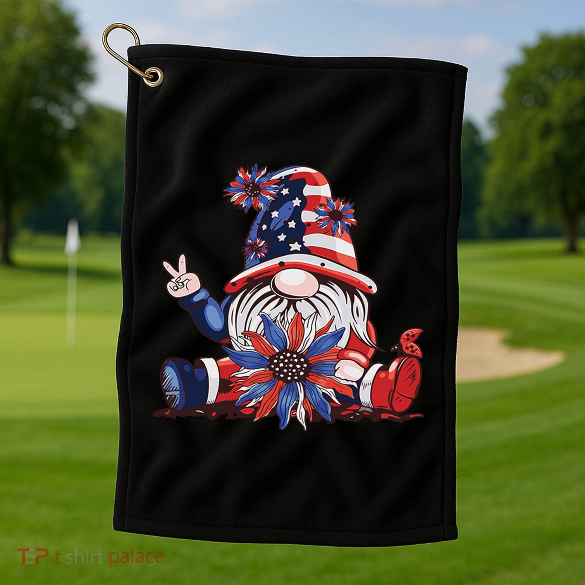 4th Of July Gnome Festive Holiday Golf Towel