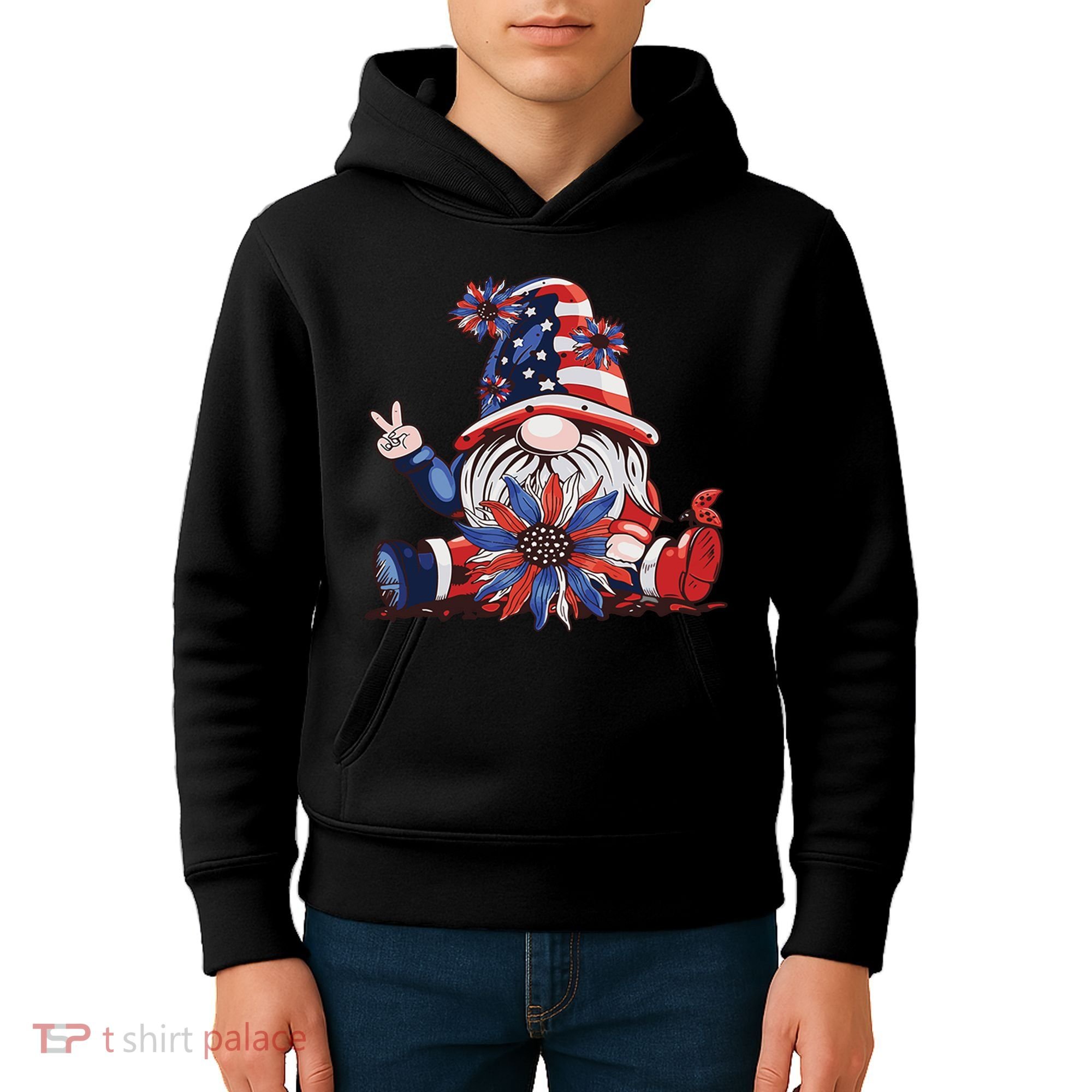 4th Of July Gnome Festive Holiday Kids Hoodie