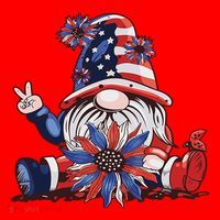 4th Of July Gnome Festive Holiday Santa Hat thumb 1