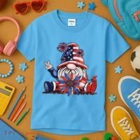 4th Of July Gnome Festive Holiday Kids T-Shirt thumb 3