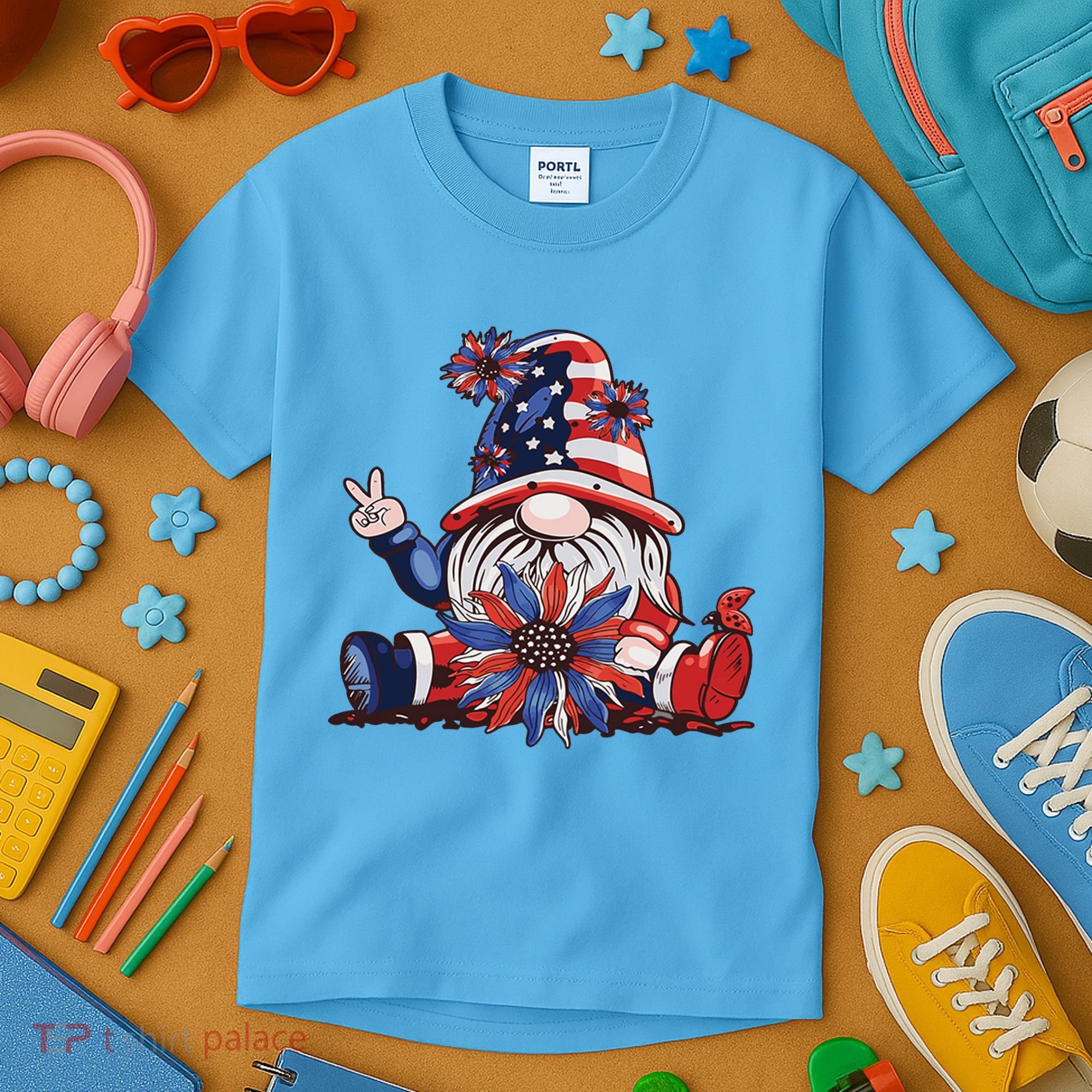4th Of July Gnome Festive Holiday Kids T-Shirt
