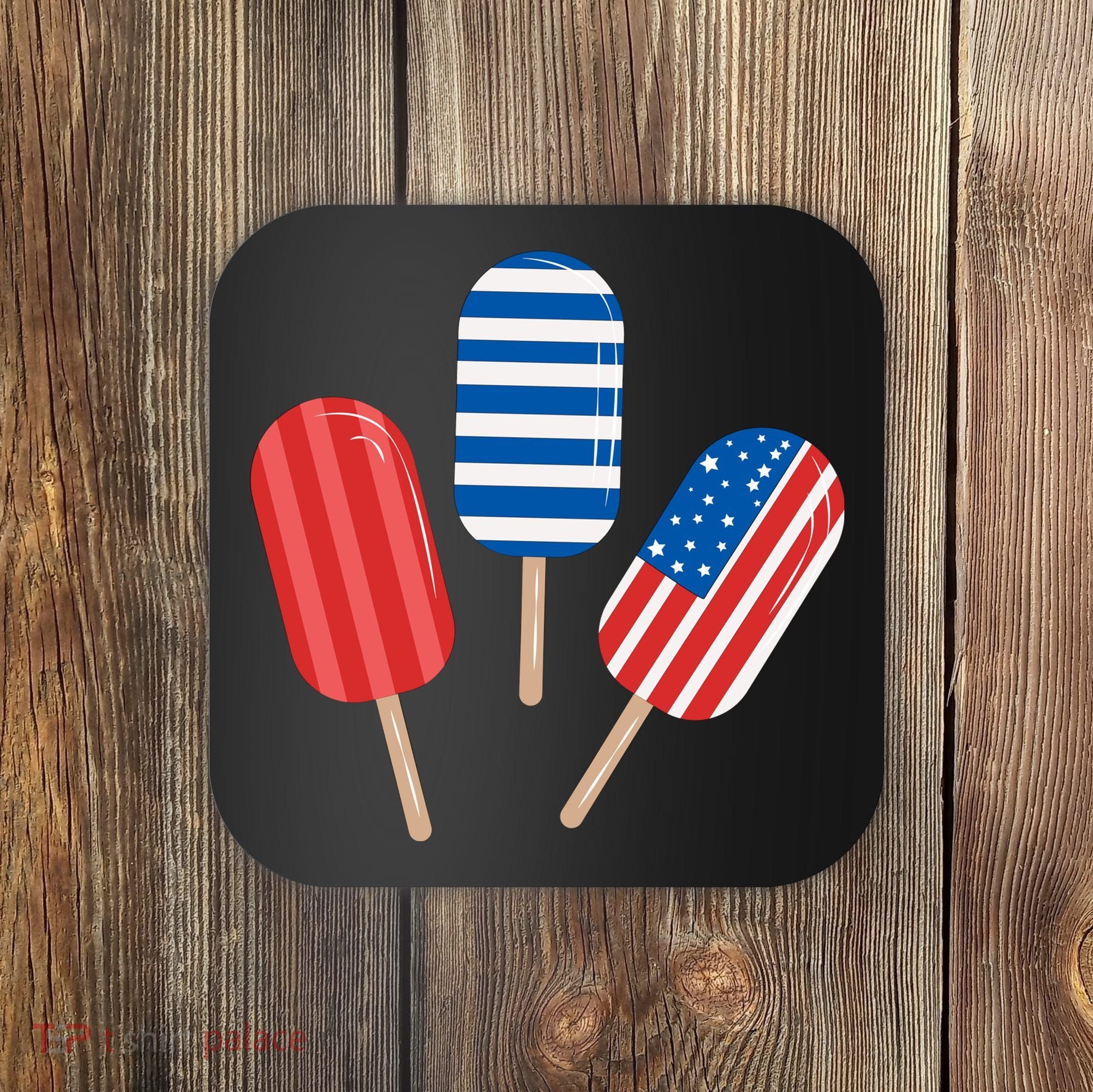 4th Of July Popsicle Usa Coaster