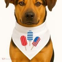 4th Of July Popsicle Usa USA-Made Doggie Bandana thumb 1