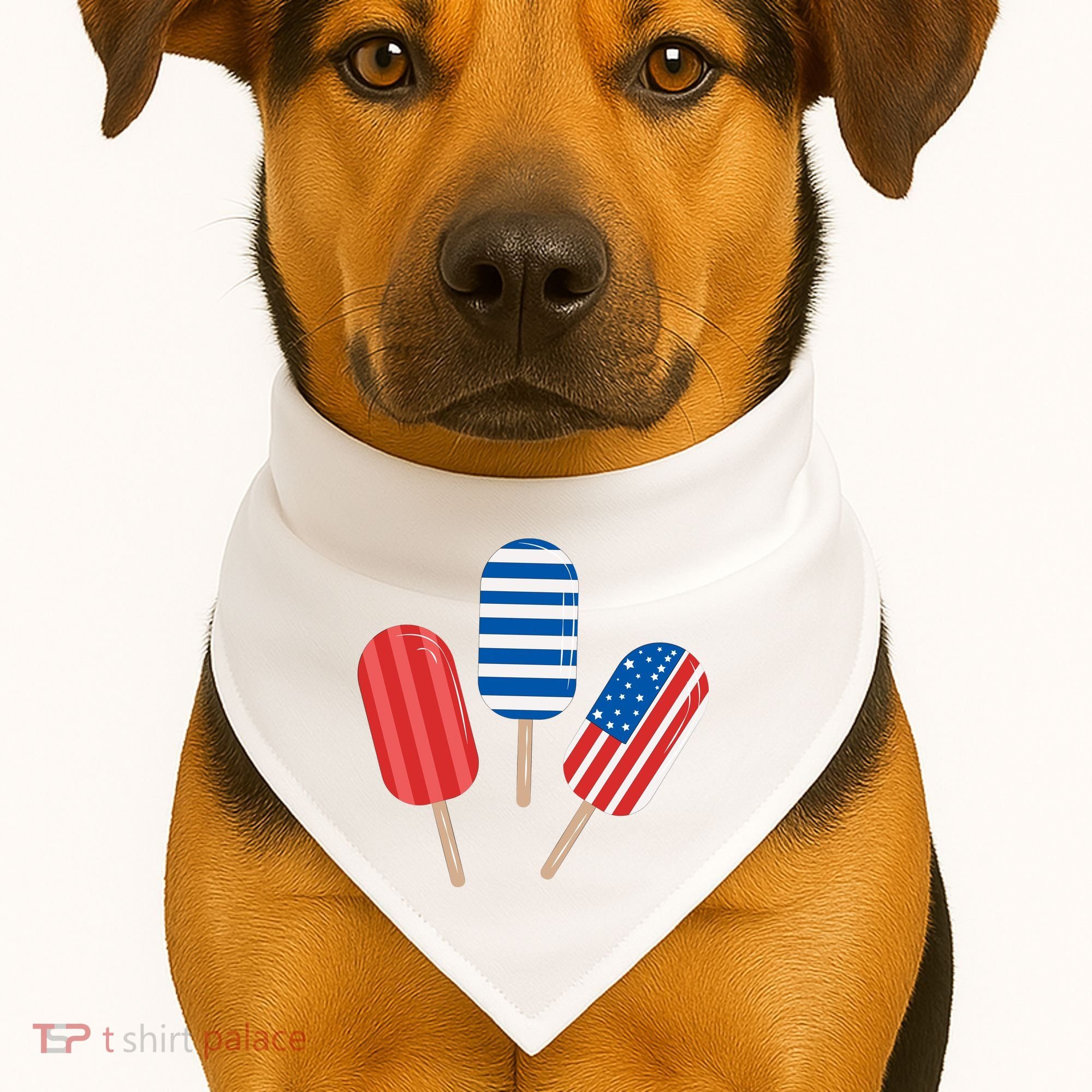 4th Of July Popsicle Usa USA-Made Doggie Bandana