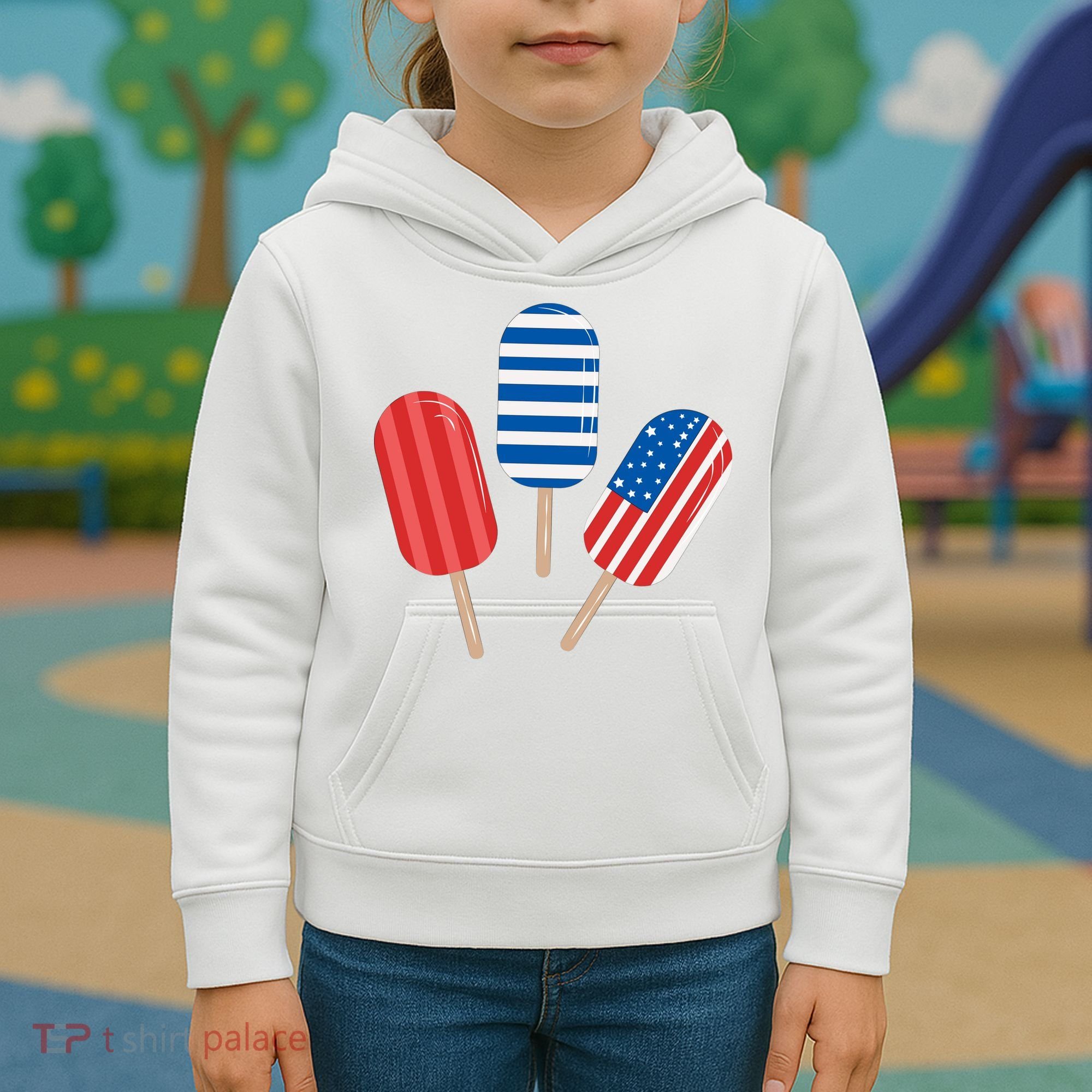 4th Of July Popsicle Usa Kids Hoodie
