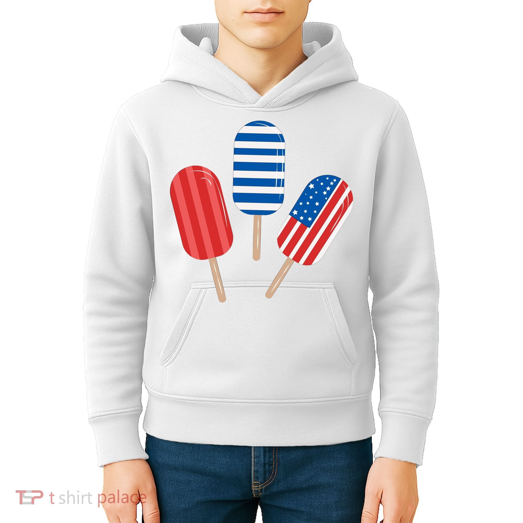 4th Of July Popsicle Usa Kids Hoodie