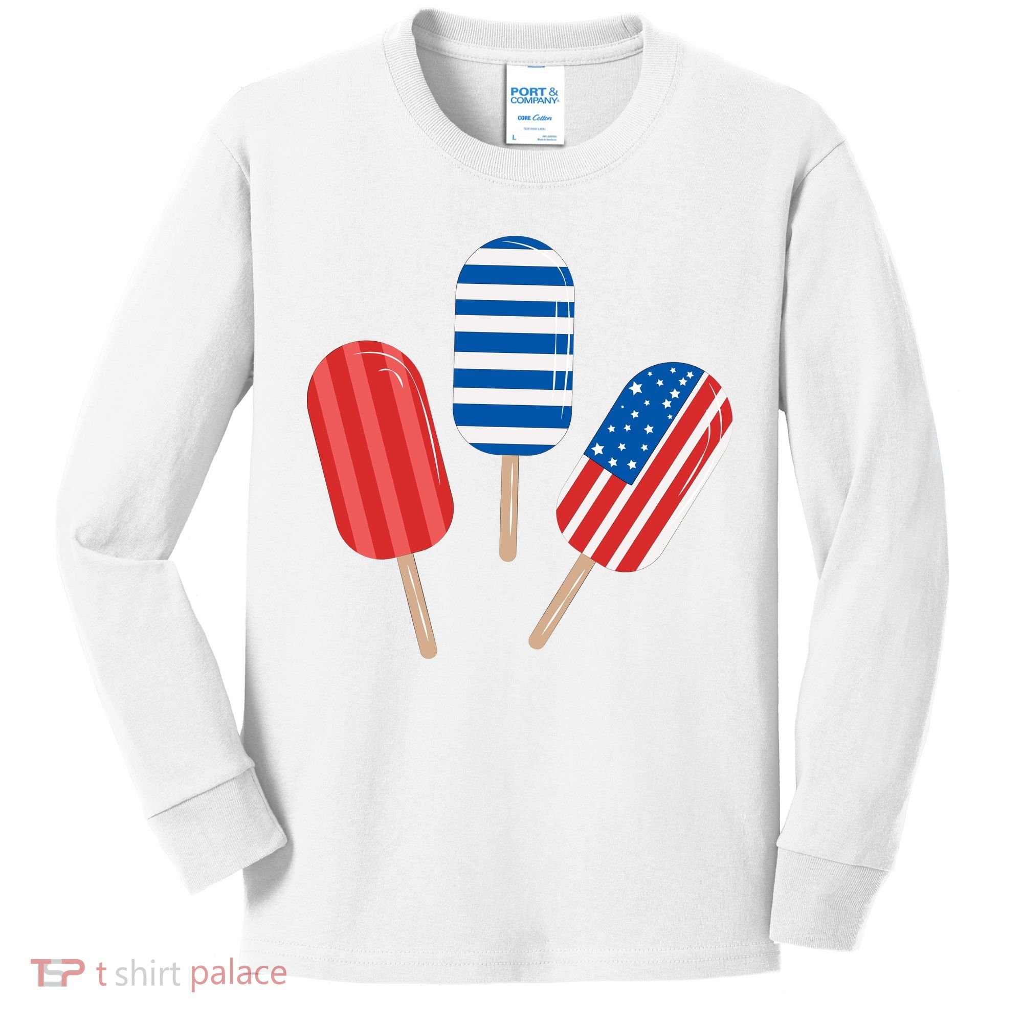 4th Of July Popsicle Usa Kids Long Sleeve Shirt