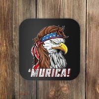 4th Of July Bald Eagle Mullet Murica Usa Usa Merica Coaster thumb 0