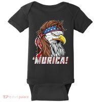 4th Of July Bald Eagle Mullet Murica Usa Usa Merica Baby Bodysuit thumb 0