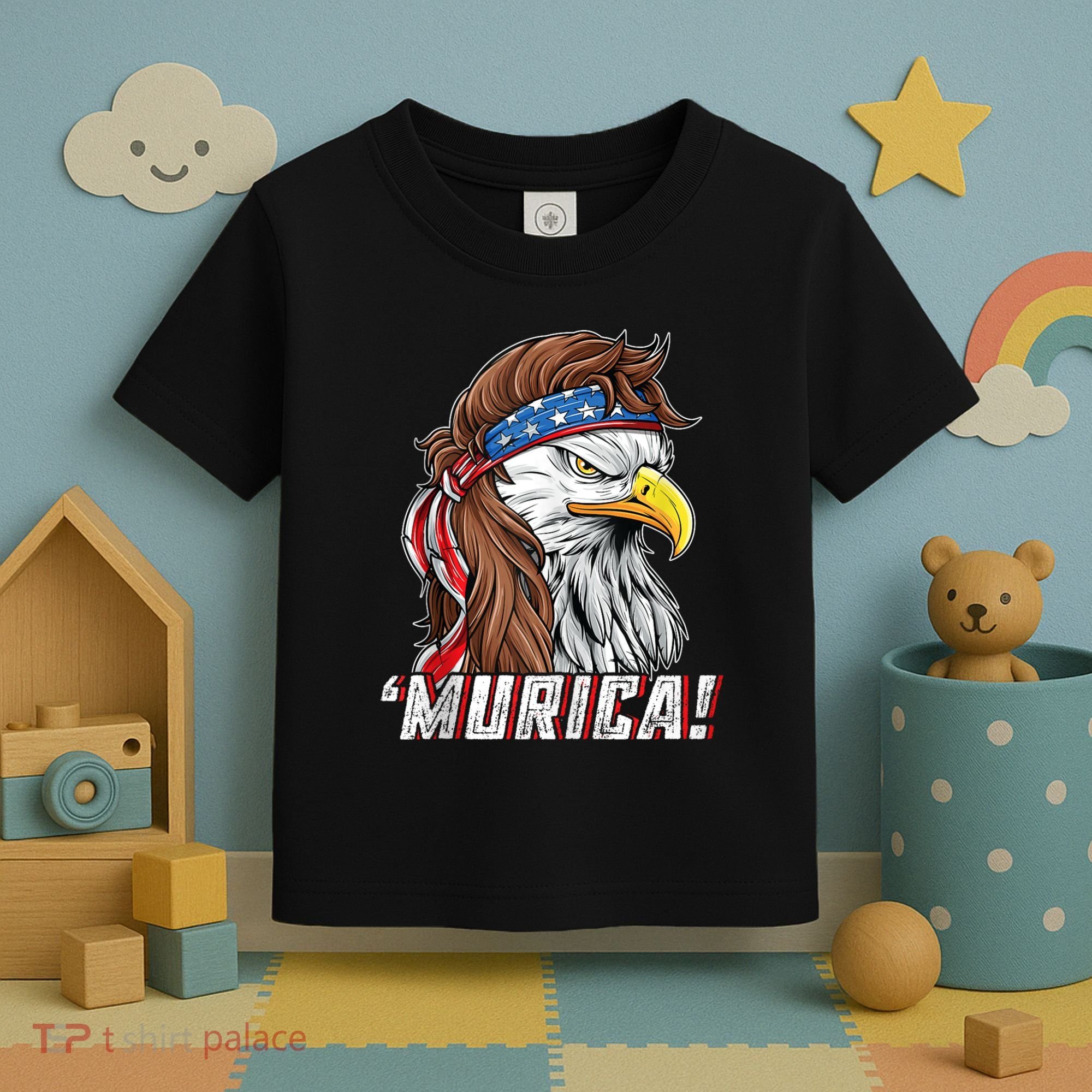 4th Of July Bald Eagle Mullet Murica Usa Usa Merica Toddler T-Shirt