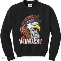 4th Of July Bald Eagle Mullet Murica Usa Usa Merica Kids Sweatshirt thumb 0