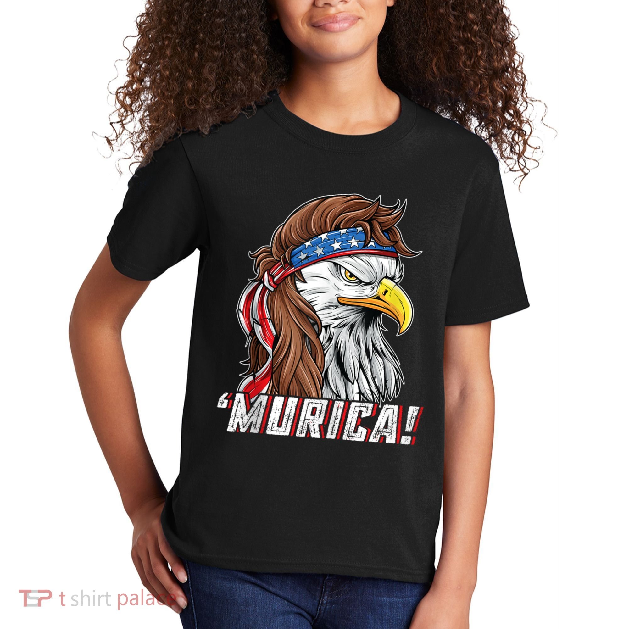 4th Of July Bald Eagle Mullet Murica Usa Usa Merica Kids T-Shirt