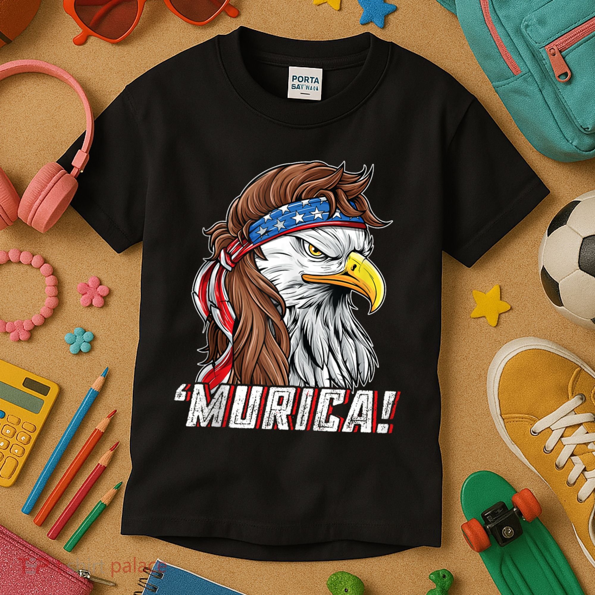 4th Of July Bald Eagle Mullet Murica Usa Usa Merica Kids T-Shirt