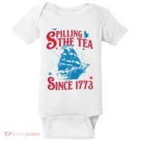 4th Of July Spilling The Tea Since 1773 History Teacher Baby Bodysuit thumb 0