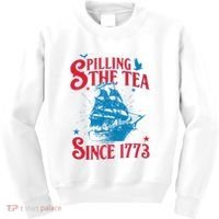 4th Of July Spilling The Tea Since 1773 History Teacher Kids Sweatshirt thumb 0