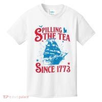 4th Of July Spilling The Tea Since 1773 History Teacher Kids T-Shirt thumb 0