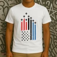 4th Of July Jets American Flag T-Shirt thumb 3