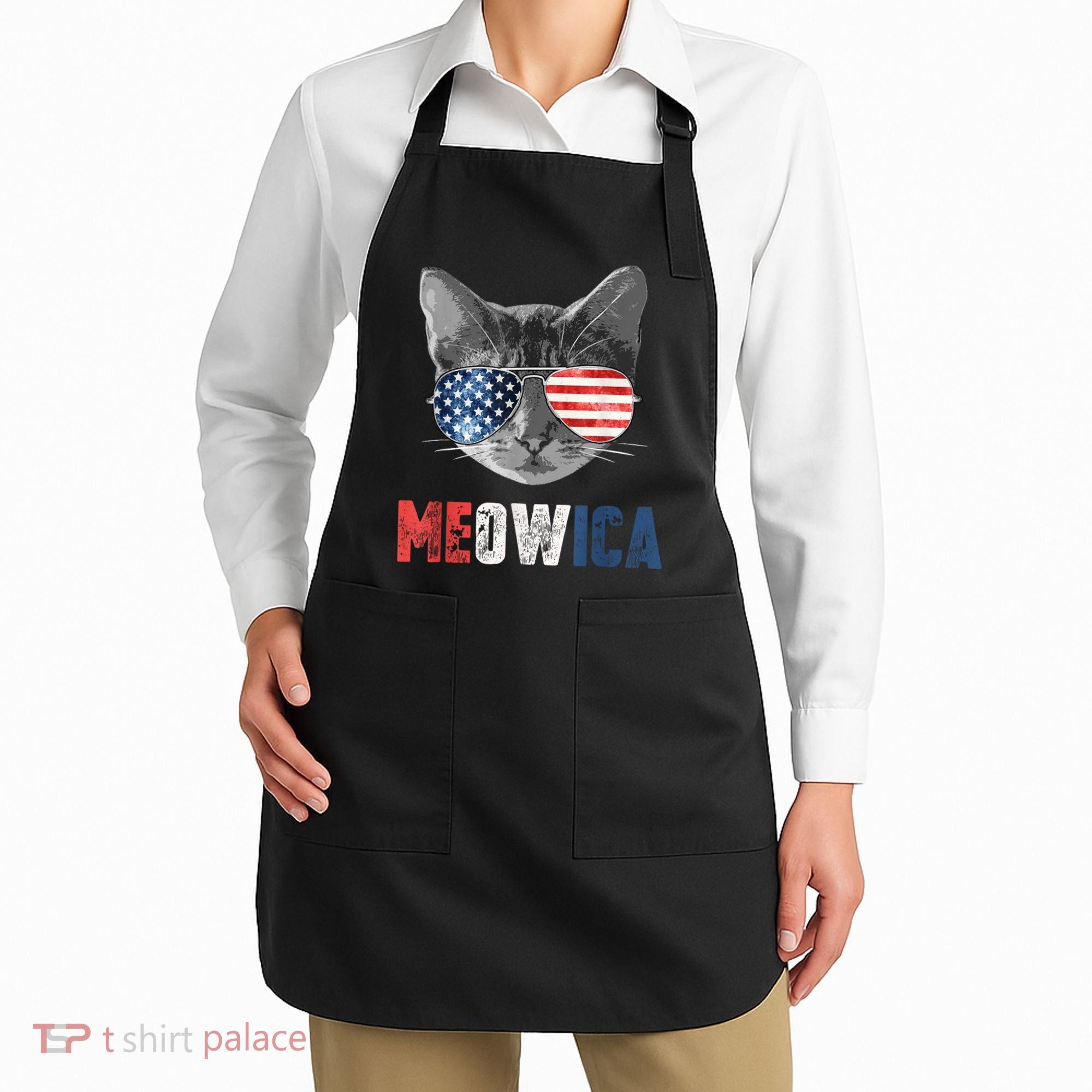 4th Of July Bald Eagle Mullet Meowica Usa Usa Merica Apron