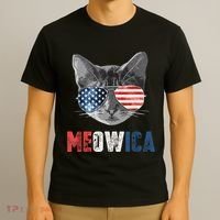 4th Of July Bald Eagle Mullet Meowica Usa Usa Merica T-Shirt thumb 3