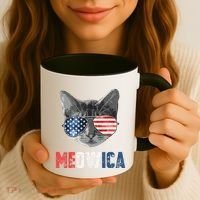 4th Of July Bald Eagle Mullet Meowica Usa Usa Merica Coffee Mug thumb 3