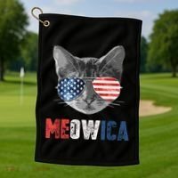 4th Of July Bald Eagle Mullet Meowica Usa Usa Merica Golf Towel thumb 1
