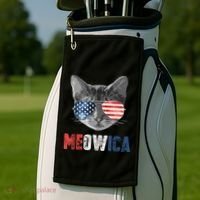 4th Of July Bald Eagle Mullet Meowica Usa Usa Merica Golf Towel thumb 2