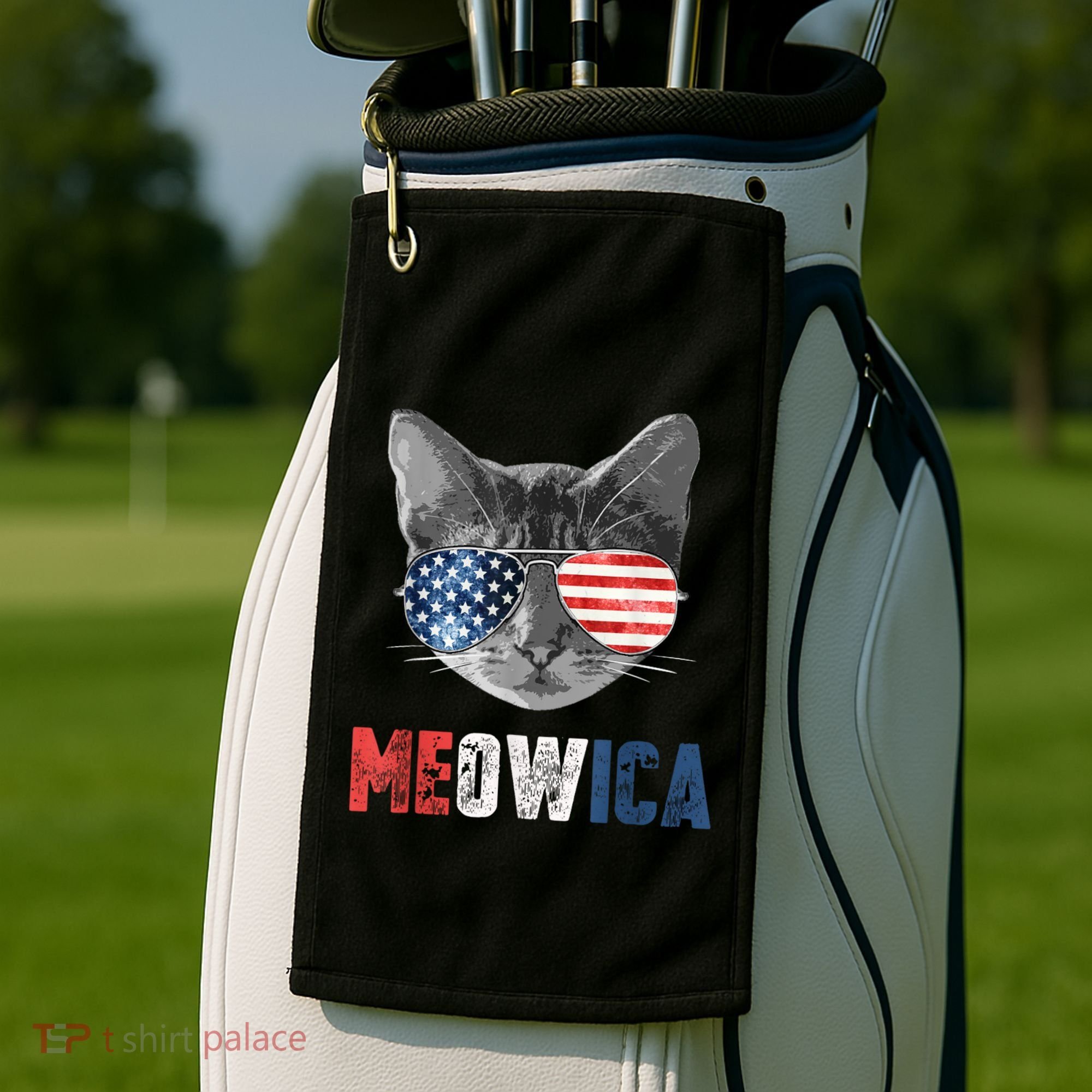 4th Of July Bald Eagle Mullet Meowica Usa Usa Merica Golf Towel