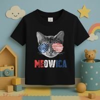 4th Of July Bald Eagle Mullet Meowica Usa Usa Merica Toddler T-Shirt thumb 3