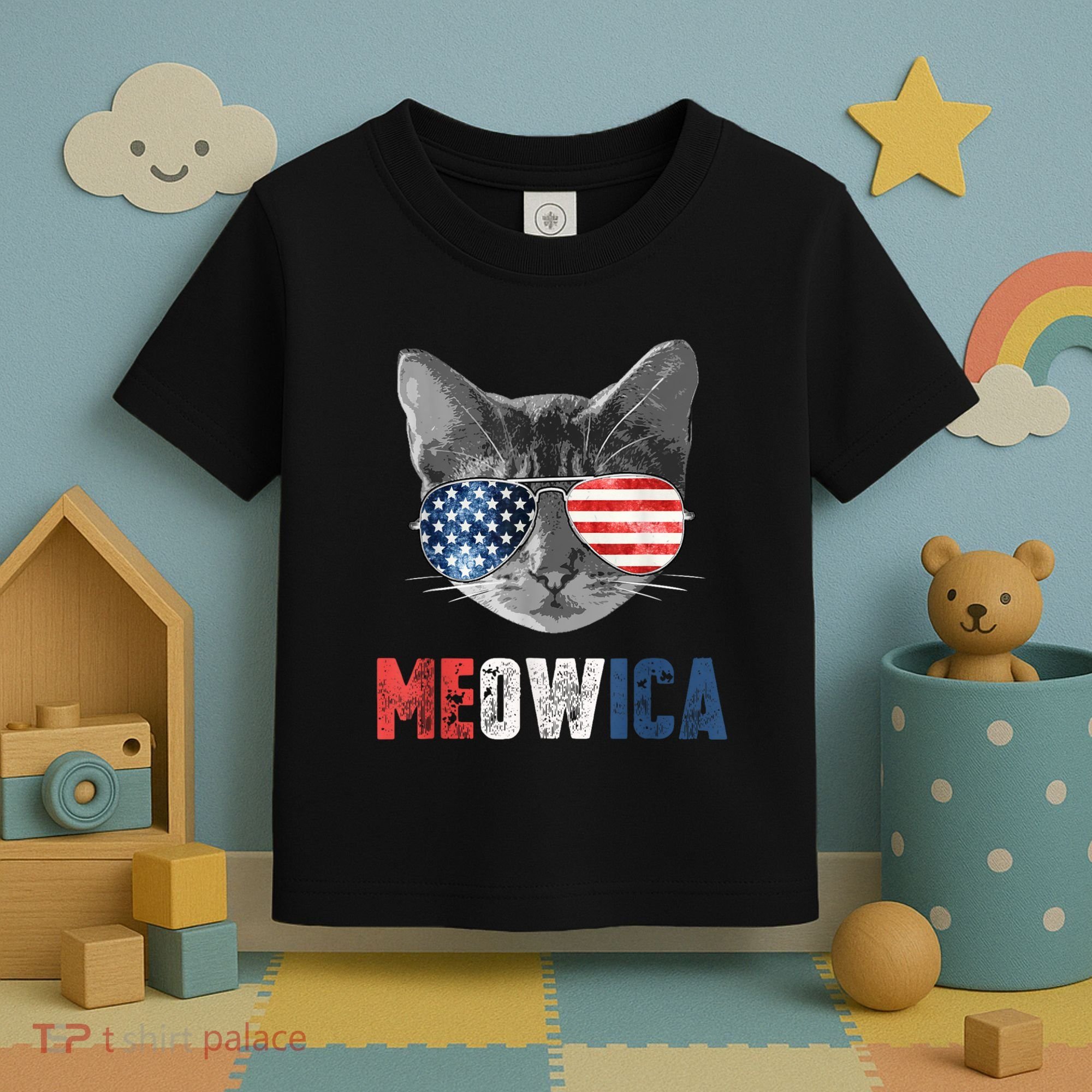 4th Of July Bald Eagle Mullet Meowica Usa Usa Merica Toddler T-Shirt