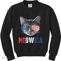 4th Of July Bald Eagle Mullet Meowica Usa Usa Merica Kids Sweatshirt thumb 0