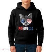 4th Of July Bald Eagle Mullet Meowica Usa Usa Merica Kids Hoodie thumb 4