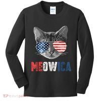 4th Of July Bald Eagle Mullet Meowica Usa Usa Merica Kids Long Sleeve Shirt thumb 0