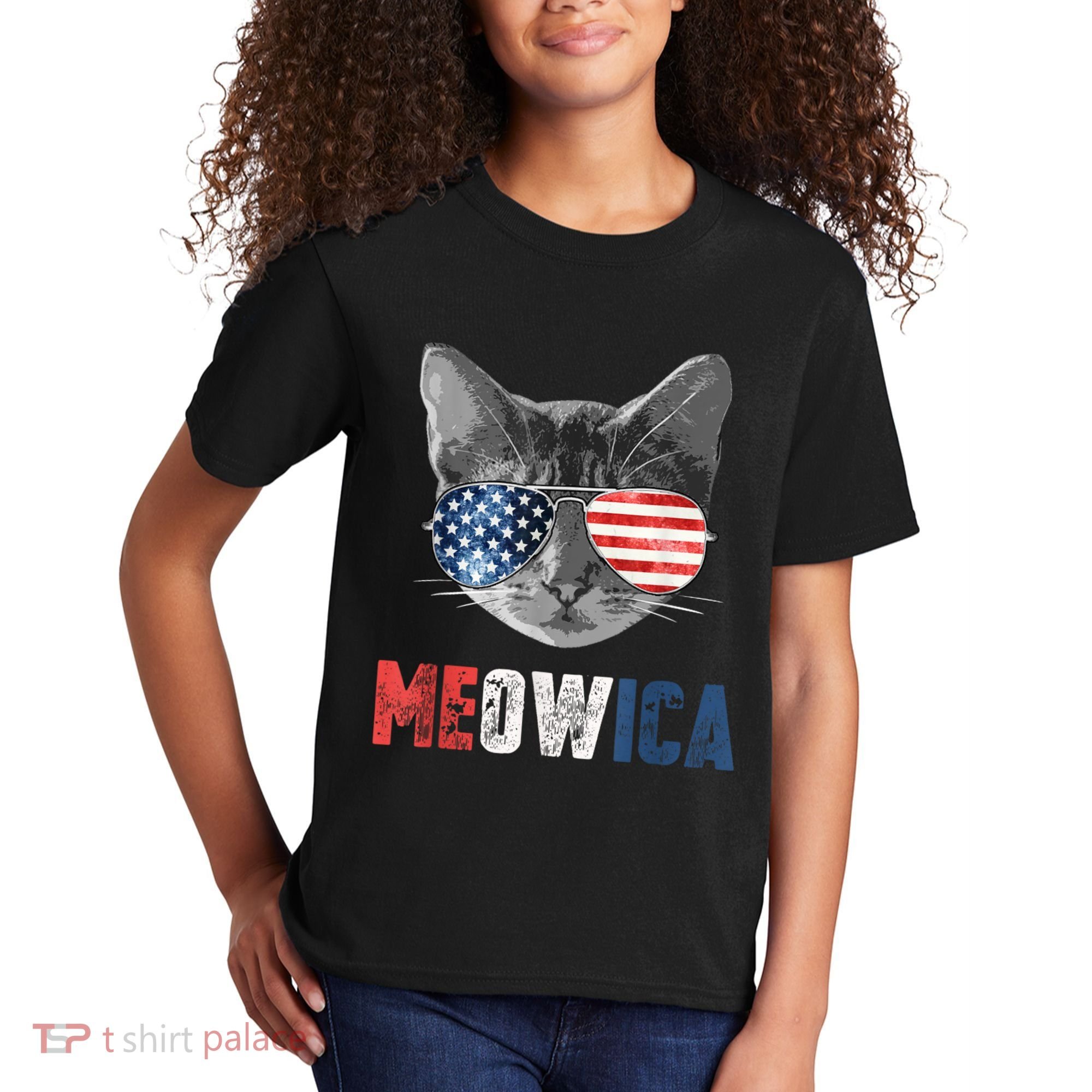 4th Of July Bald Eagle Mullet Meowica Usa Usa Merica Kids T-Shirt