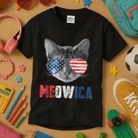 4th Of July Bald Eagle Mullet Meowica Usa Usa Merica Kids T-Shirt thumb 3