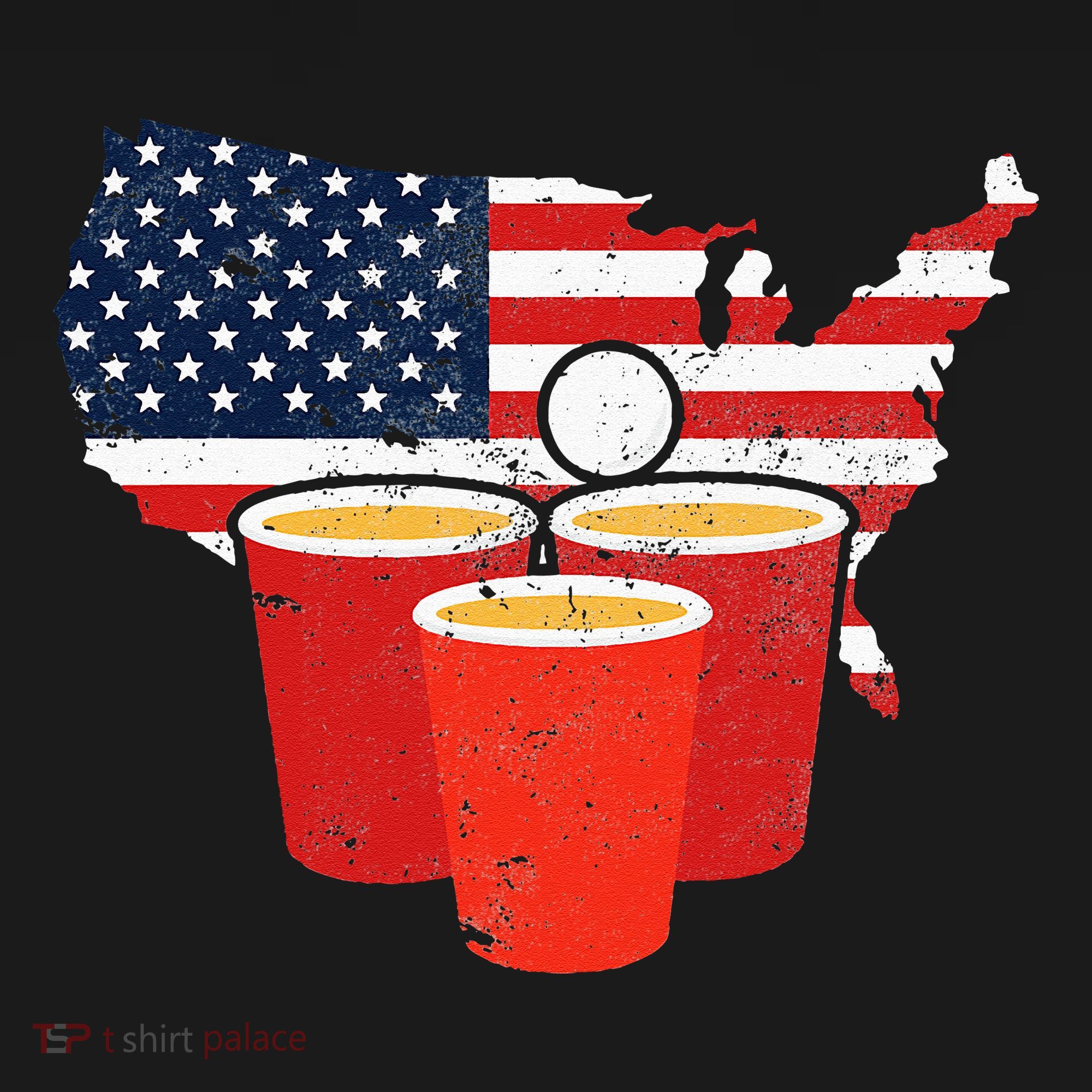 4th Of July I Beer Pong American Flag I College Party T-Shirt
