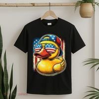4th Of July Patriotic Rubber Duck Usa Flag Gift Funny Duck T-Shirt thumb 2