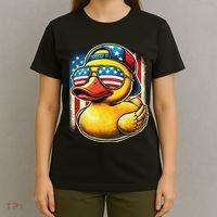 4th Of July Patriotic Rubber Duck Usa Flag Gift Funny Duck T-Shirt thumb 4