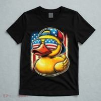 4th Of July Patriotic Rubber Duck Usa Flag Gift Funny Duck T-Shirt thumb 5