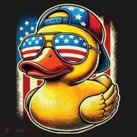 4th Of July Patriotic Rubber Duck Usa Flag Gift Funny Duck T-Shirt thumb 7