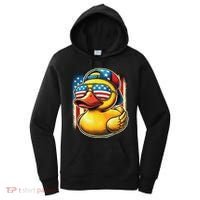 4th Of July Patriotic Rubber Duck Usa Flag Gift Funny Duck Women's Hoodie thumb 0