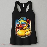 4th Of July Patriotic Rubber Duck Usa Flag Gift Funny Duck Women's Tank Top thumb 3