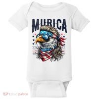 4th Of July Bald Eagle Mullet Murica Usa Usa Merica Baby Bodysuit thumb 0