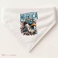 4th Of July Bald Eagle Mullet Murica Usa Usa Merica USA-Made Doggie Bandana thumb 0