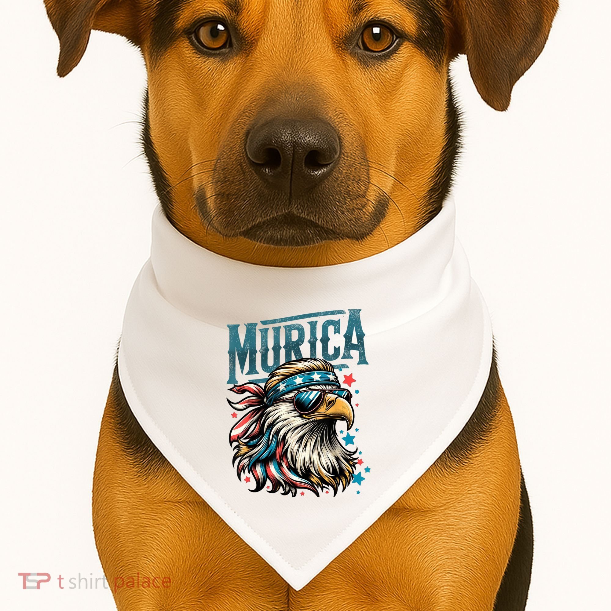 4th Of July Bald Eagle Mullet Murica Usa Usa Merica USA-Made Doggie Bandana