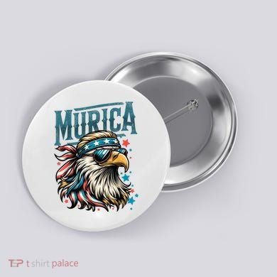 4th Of July Bald Eagle Mullet Murica Usa Usa Merica Button