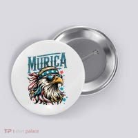 4th Of July Bald Eagle Mullet Murica Usa Usa Merica Button thumb 0