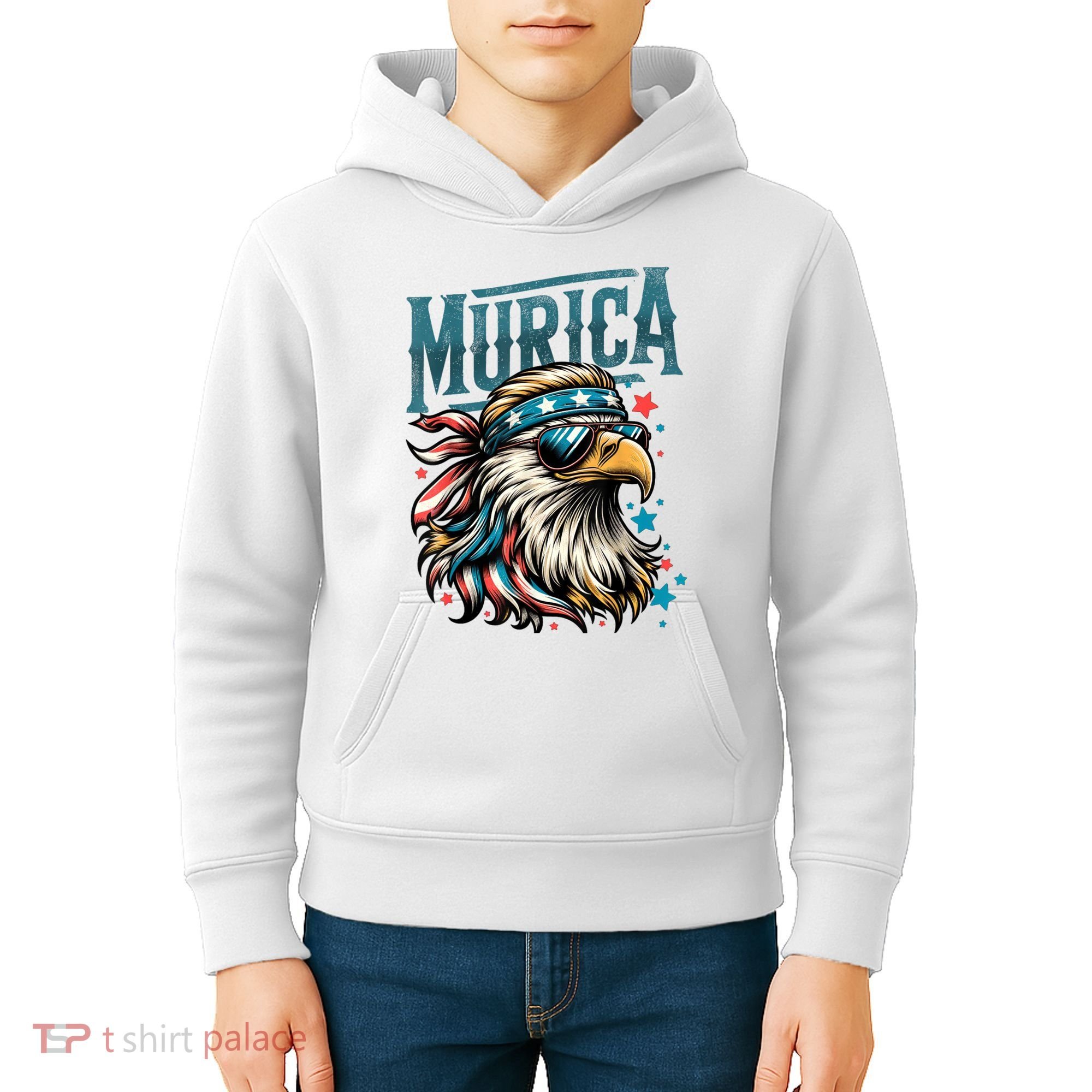 4th Of July Bald Eagle Mullet Murica Usa Usa Merica Kids Hoodie